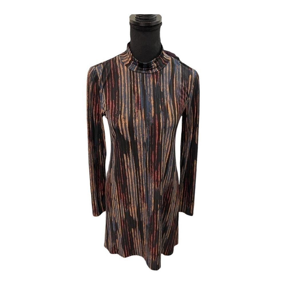 BCBGeneration Mini Dress Printed Mock Neck XS
